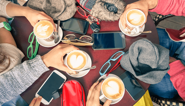 Friends drinking coffee